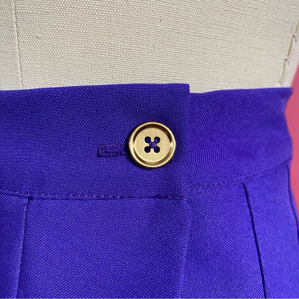Vintage 80s/90s Preppy Academia Collegiate Pleated Purple Mini Tennis Skirt XXS - Picture 3 of 13